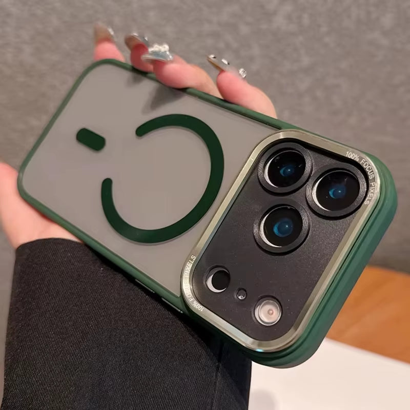 Luxury Magnetic Metal Bumper Protection Case for Iphone 17 Air 16 15 14 13 12 11 Pro Max plus Magsafe Wireless Charge Hard Cover