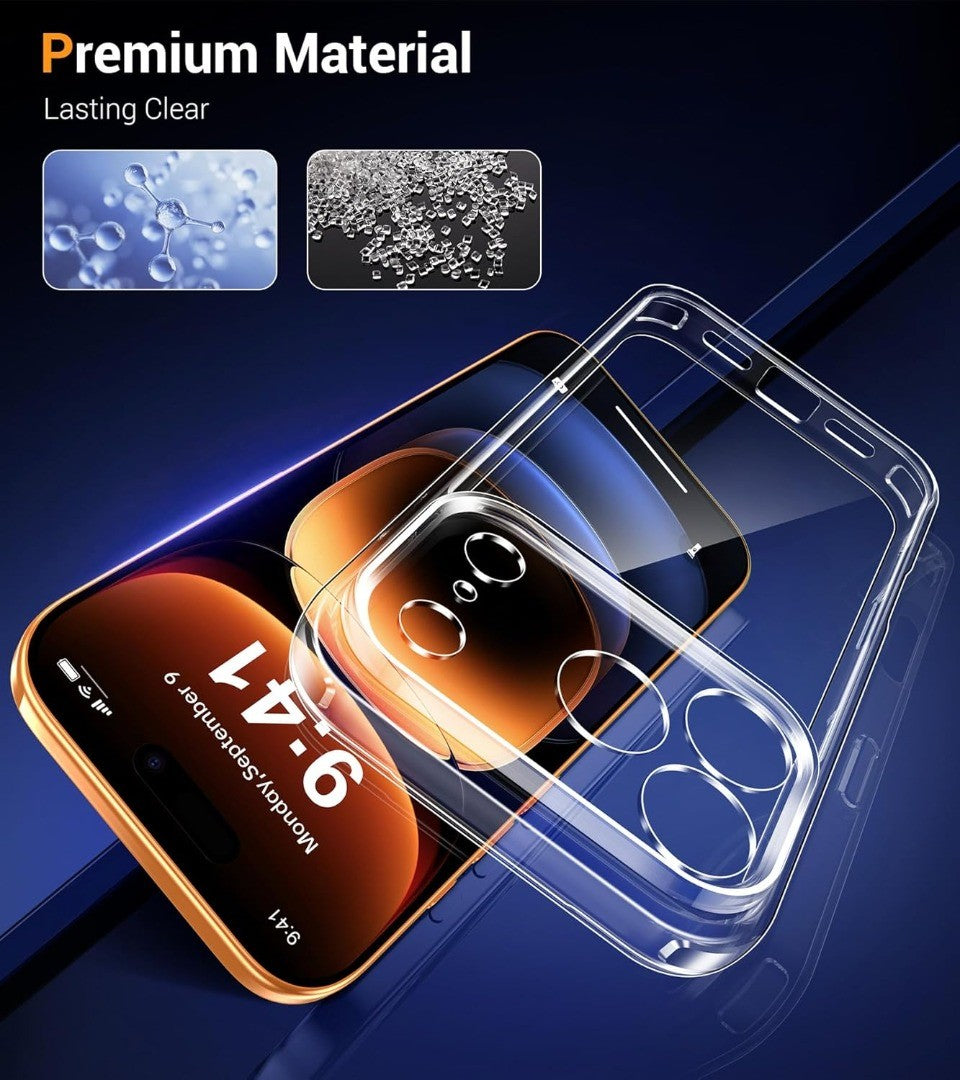 Case for Apple Iphone 17 Pro Max 17 Air 16E 15 14 plus 13 Clear Silicone Cover