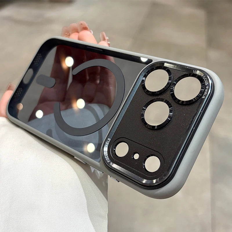 Luxury Magnetic Metal Bumper Protection Case for Iphone 17 Air 16 15 14 13 12 11 Pro Max plus Magsafe Wireless Charge Hard Cover