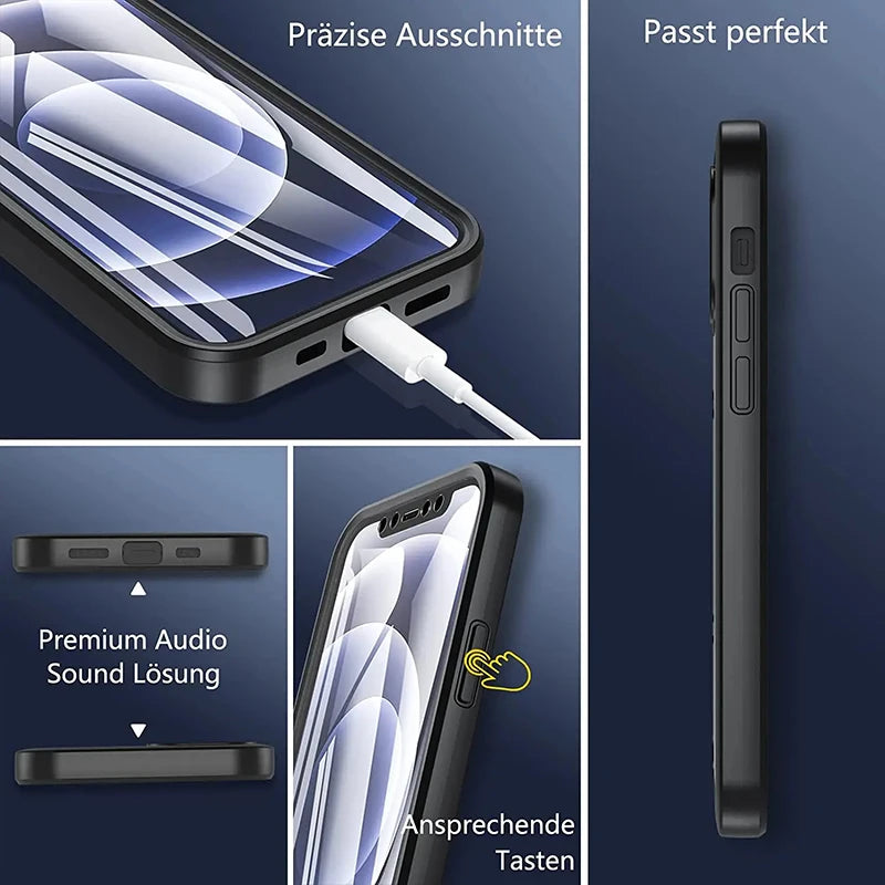 360 Full Cover Case for Iphone 17 Pro Max Air Capa for Iphone 16 Pro Max 14 15 plus 16E 13 12 Mini Screen Protection Phone Cover