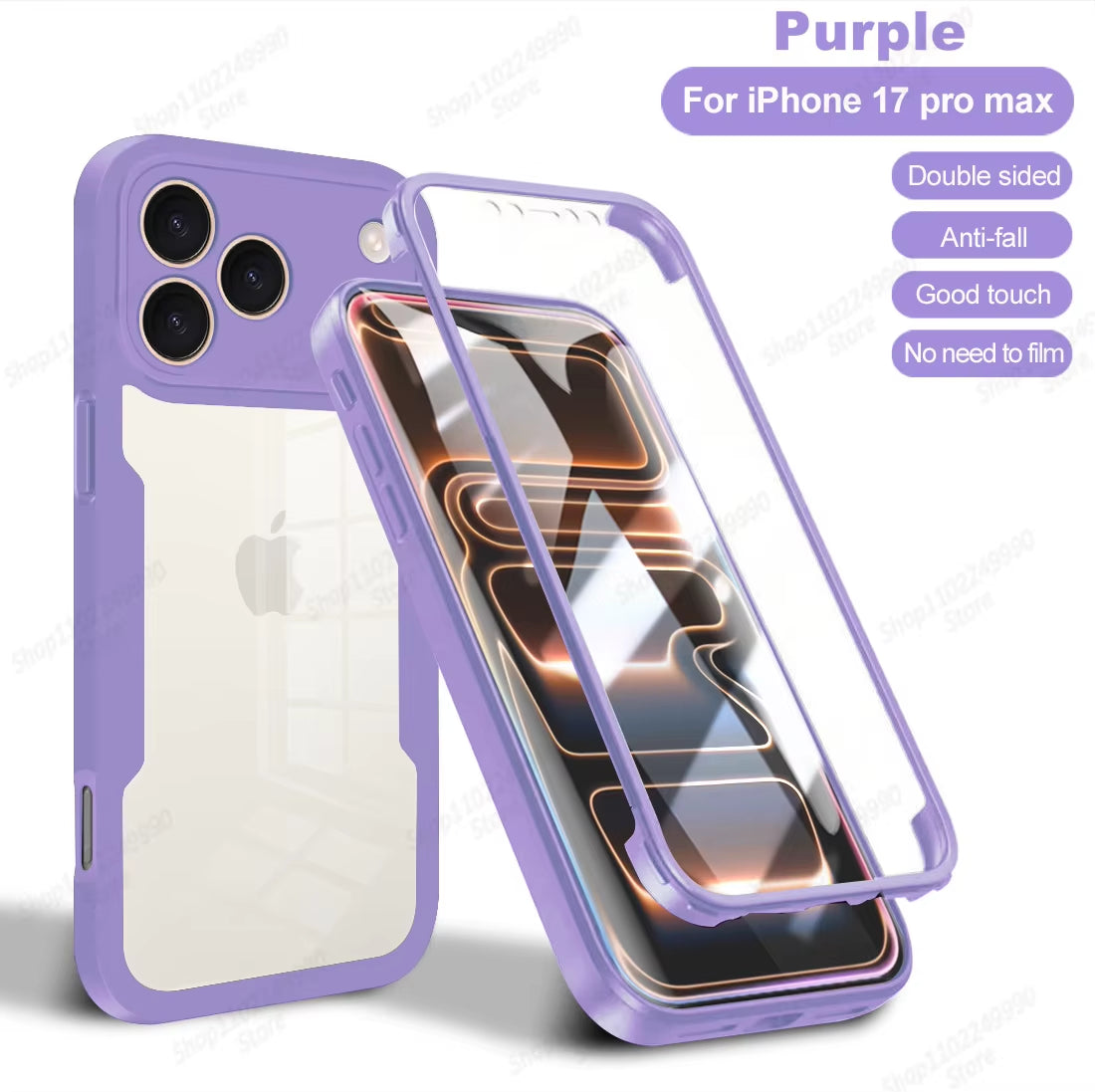 360 Full Cover Case for Iphone 17 Pro Max Air Capa for Iphone 16 Pro Max 14 15 plus 16E 13 12 Mini Screen Protection Phone Cover